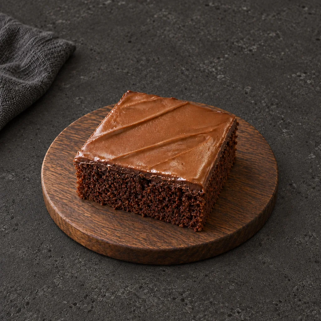 Nutella Brownie with a thick smooth topping and diagonal ridges