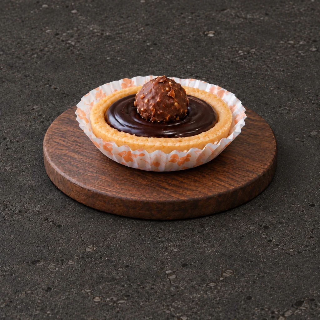 Chocolate Tart with a glossy dark spiral topping