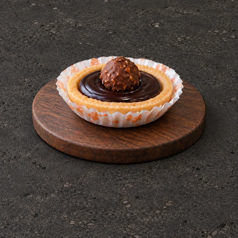 Chocolate Tart with a glossy dark spiral topping