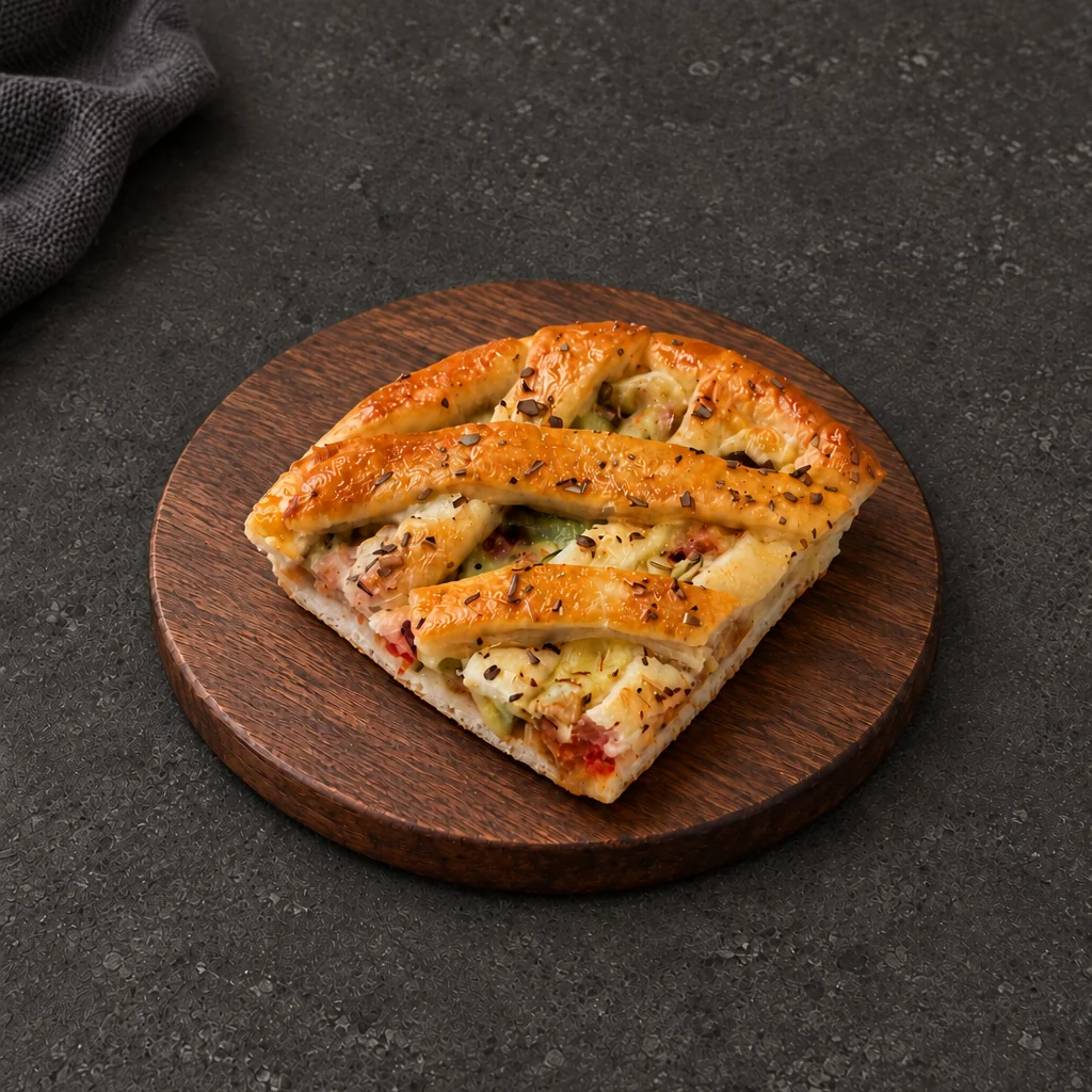 Italian Pie with a golden lattice pastry top